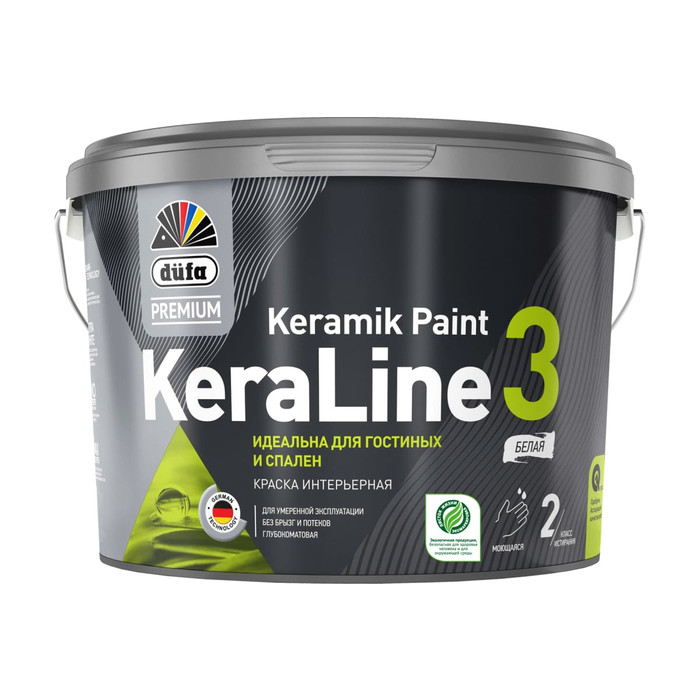 Краска Dufa Premium ВД KeraLine 3, база 1, 2,5 л МП00-006513