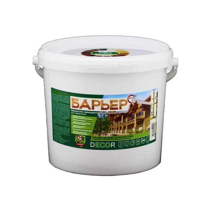 Защитно-декоративный антисептик БАРЬЕР DECOR бук, ведро 5 кг 4665296514691