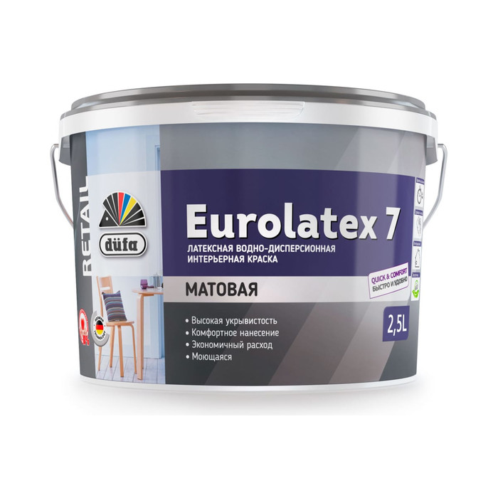 Краска Dufa Retail ВД EUROLATEX 7 2,5 л Н0000003407