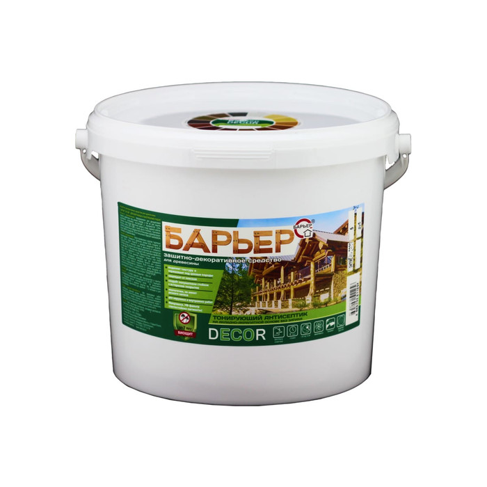 Защитно-декоративный антисептик БАРЬЕР DECOR палисандр, ведро 5 кг 4665296514813