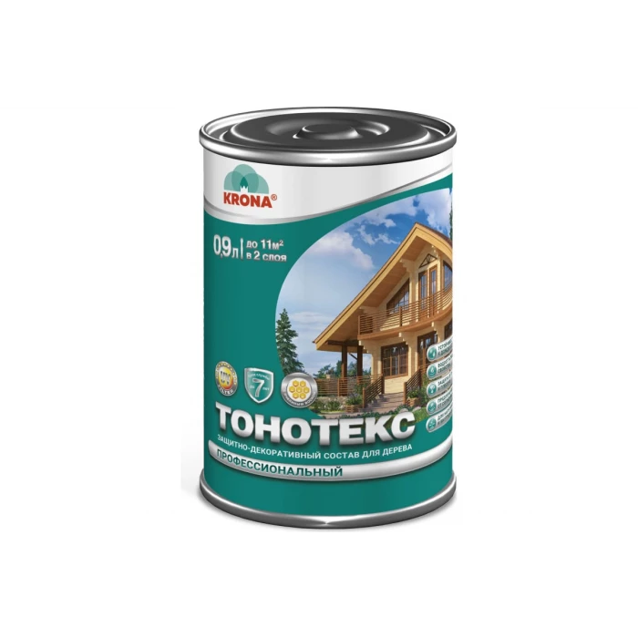 Защитно-декоративный состав для дерева KRONA Тонотекс (калужница; 0,9 л) 66302700