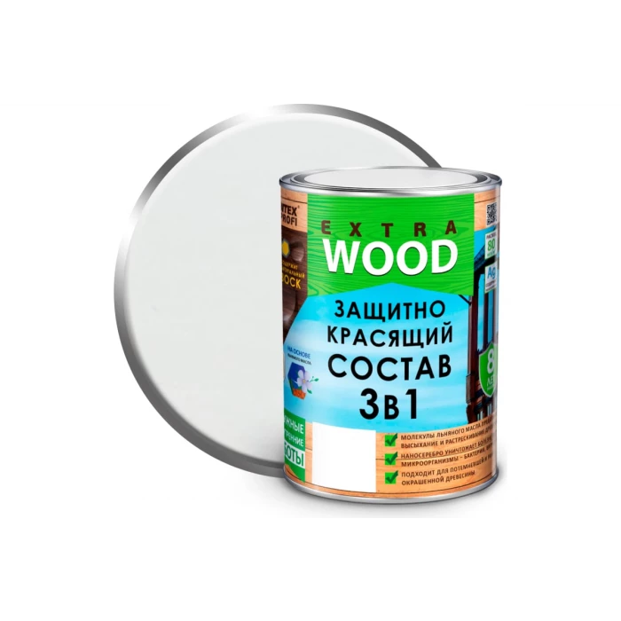 Защитно-красящий состав 3в1 FARBITEX EXTRA (белый; 0.8 л) 4300007386