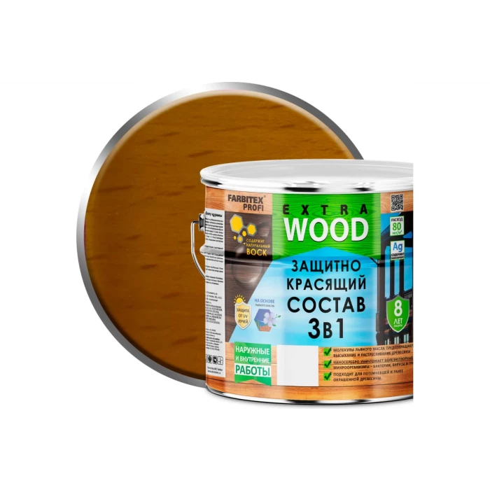 Защитно-красящий состав 3в1 FARBITEX EXTRA (дуб; 3 л) 4300007409