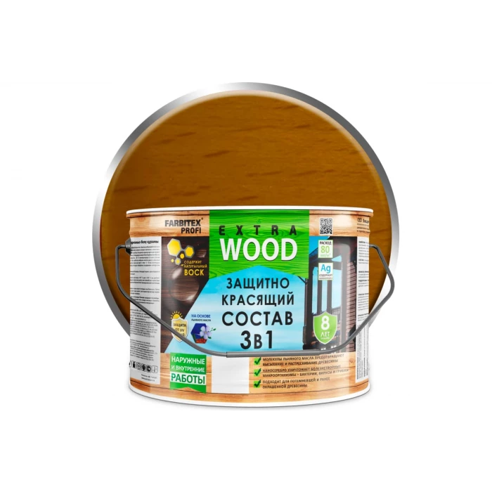Защитно-красящий состав 3в1 FARBITEX EXTRA (дуб; 9 л) 4300007653