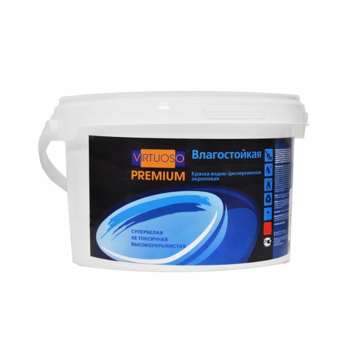 Краска VIRTUOSO PREMIUM влагостойкая супербелая 15кг 11590592