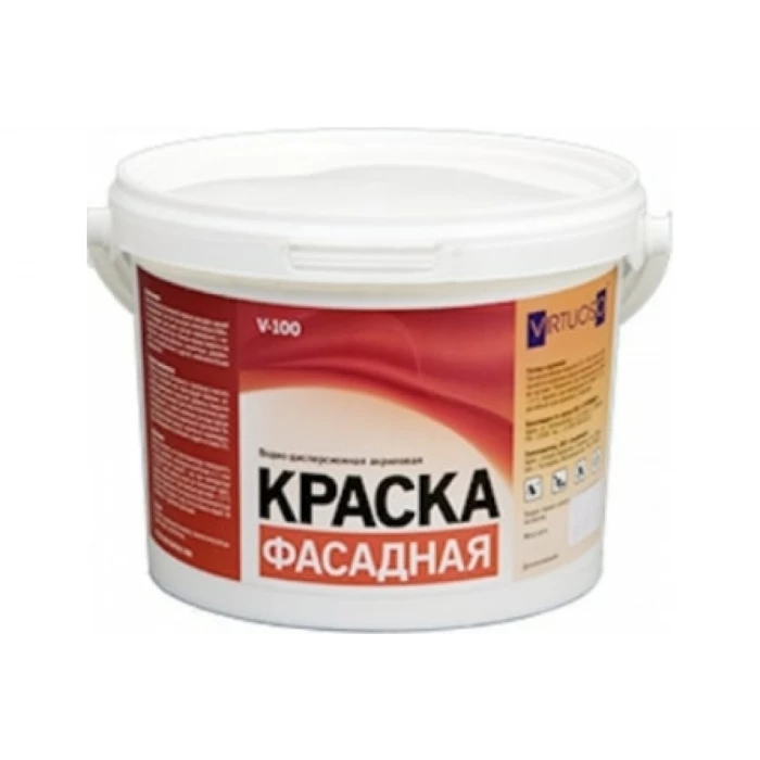 Краска VIRTUOSO V-100 А фасадная 14кг Супербелая морозостойкая 586352