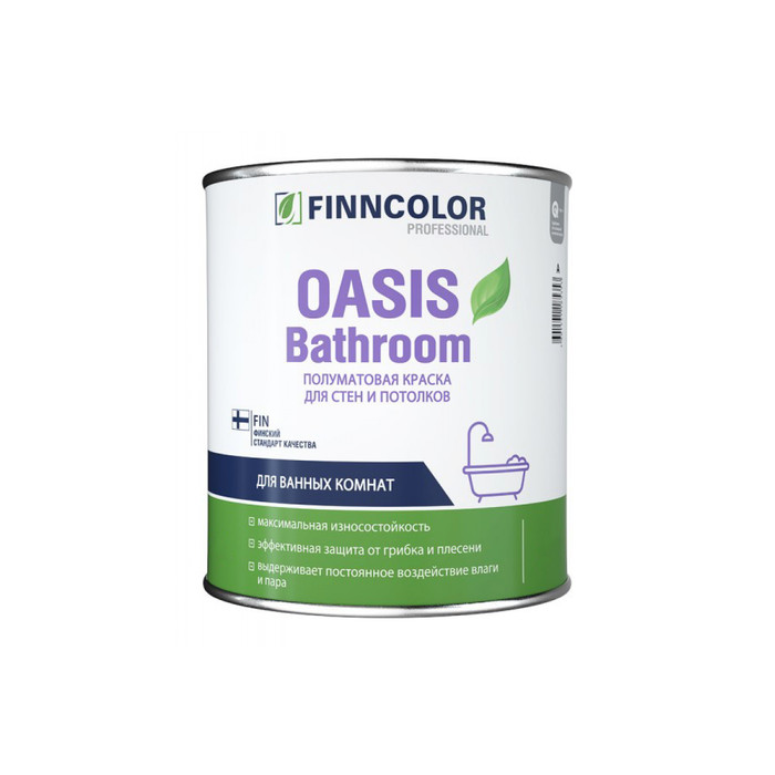 Краска для влажных помещений FINNCOLOR OASIS BATHROOM База С 9 Л 51179