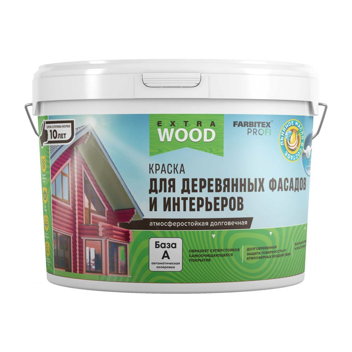 Краска для деревянных фасадов и интерьеров FARBITEX (княженика; 2,7 л) 4300010003