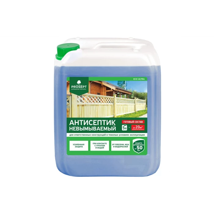 Невымываемый антисептик PROSEPT ECO ULTRA для ответственных конструкций (готовый состав) 5 л 017-5