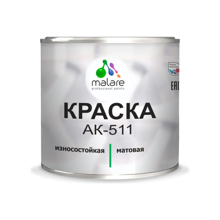 Краска для дорожной разметки MALARE АК-511 (красный; 1.25 кг) 2015147336002