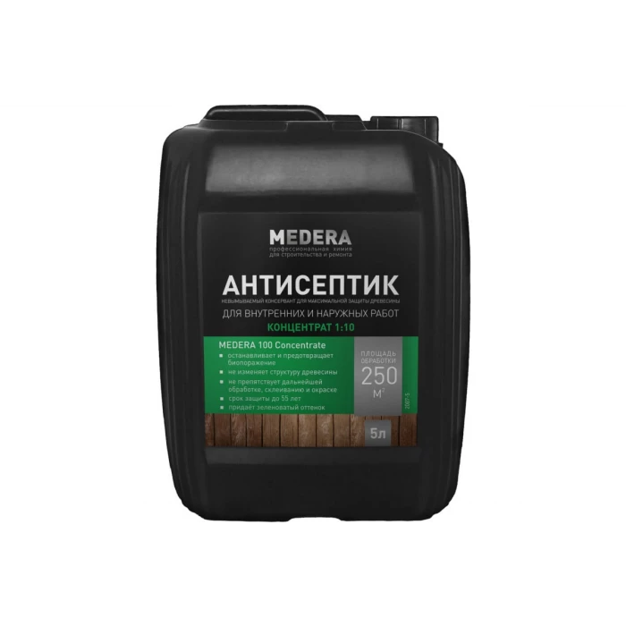 Невымываемый универсальный Антисептик для древесины MEDERA 100 Concentrate 5 л 2007-5