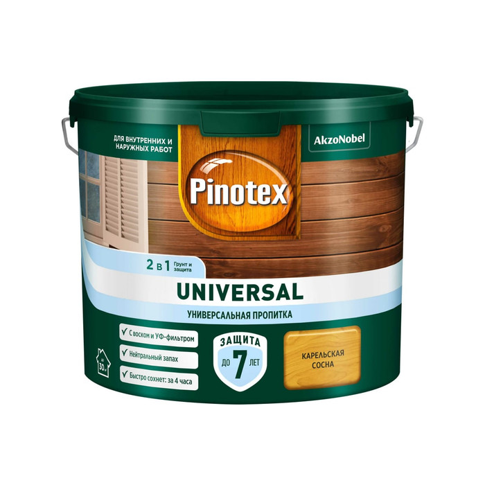 Пропитка 2 в 1 Pinotex UNIVERSAL карельская сосна, 2,5 л 5620687