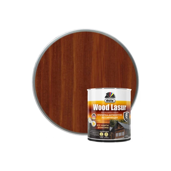 Пропитка Dufa WOOD LASUR махагон 0,9 л МП00-008617