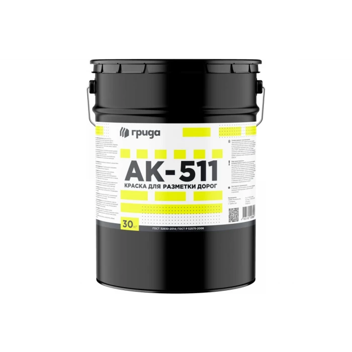 Краска для разметки дорог ГРИДА АК-511 белая, 30 кг 214279