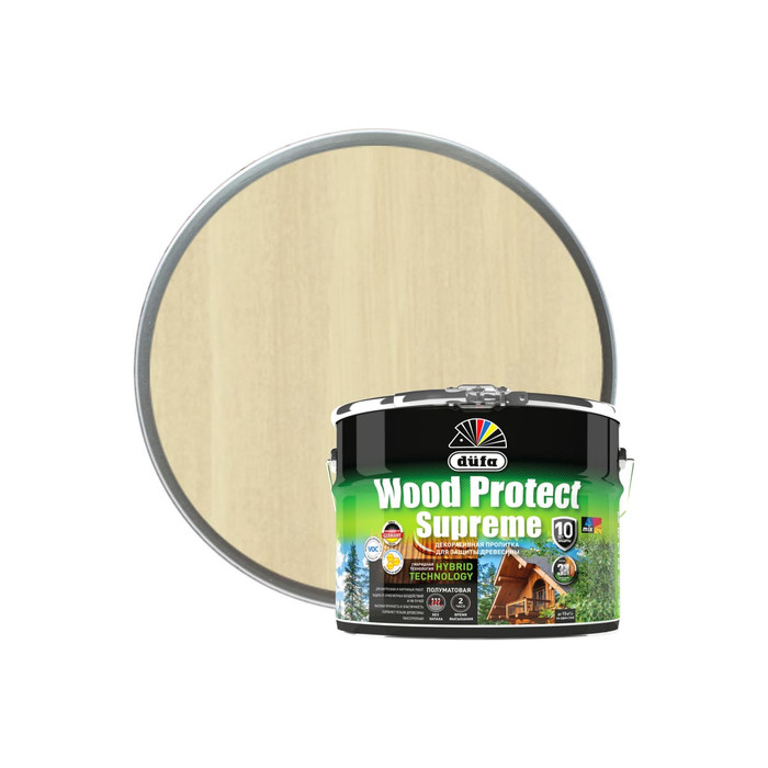 Пропитка Dufa WOOD PROTECT Supreme, бесцветная 9 л МП00-008383