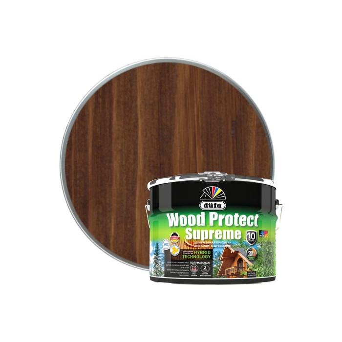 Пропитка Dufa WOOD PROTECT Supreme, орех 9 л МП00-008392