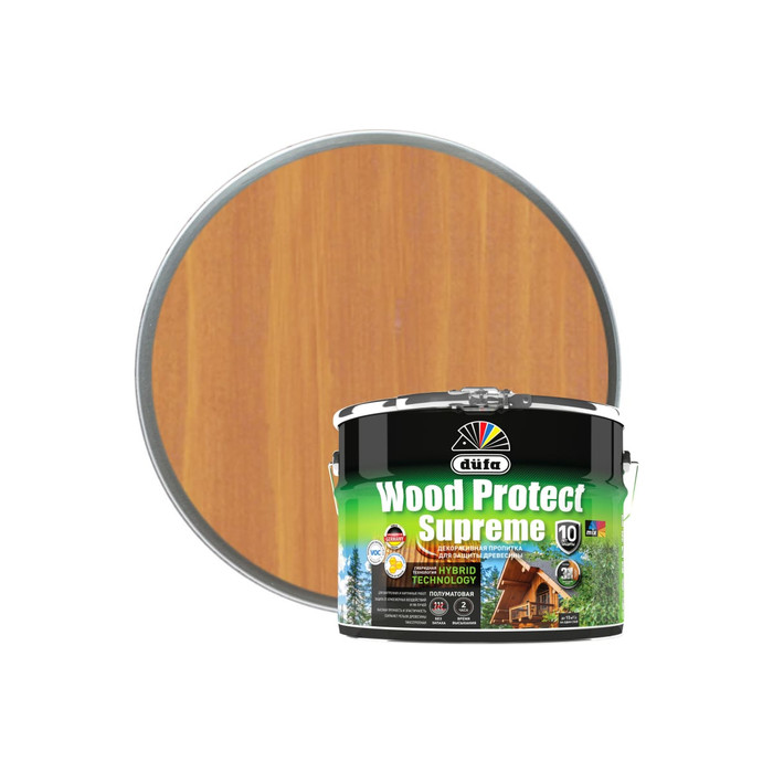 Пропитка Dufa WOOD PROTECT Supreme, сибирская лиственница 9 л МП00-008529