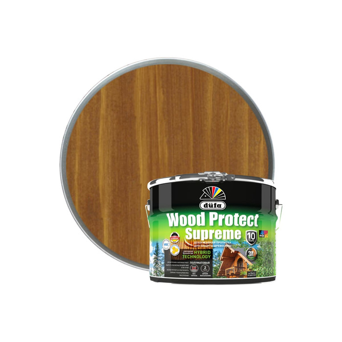 Пропитка Dufa WOOD PROTECT Supreme, тиковое дерево 9 л МП00-008526