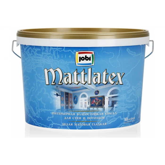 Краска интерьерная влагостойкая JOBI MATTLATEX 10 л 11818