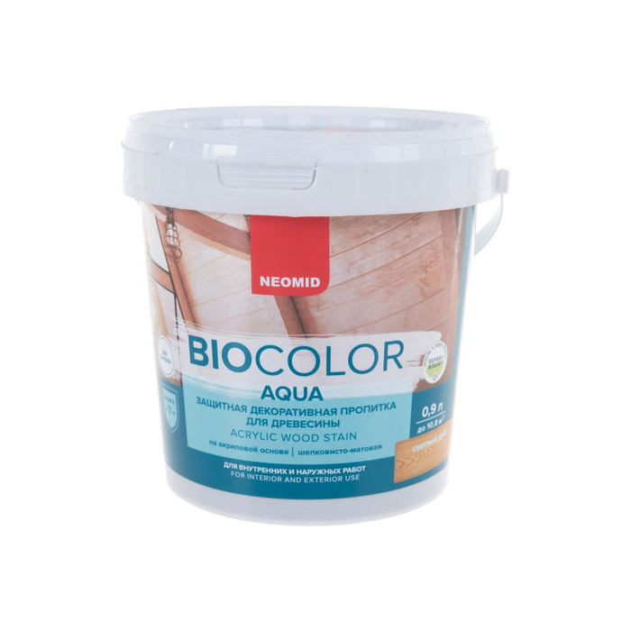 Пропитка Neomid BIO COLOR aqua NEW 2014 светлый дуб /0.9л/ Н -AQUA-0,9/сдуб фото 2