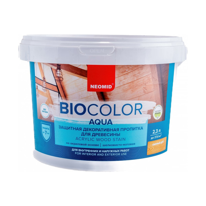 Пропитка Neomid BIO COLOR aqua NEW 2014 светлый дуб /2.3л/ Н -AQUA-2,3/сдуб