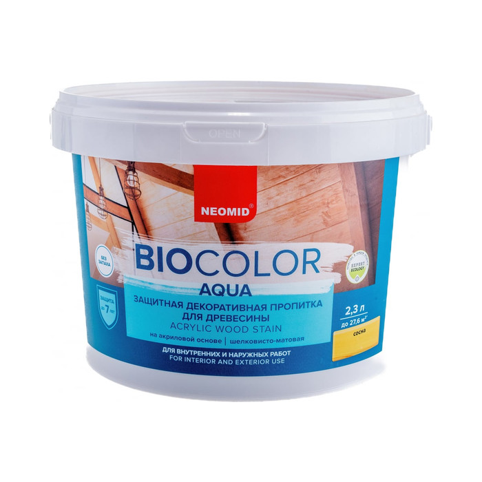 Пропитка Neomid BIO COLOR aqua NEW 2014 сосна /2.3л/ Н -AQUA-2,3/сосна