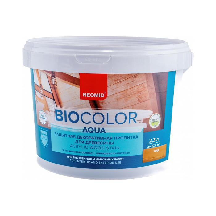 Пропитка Neomid BIO COLOR aqua кедр /2.3л/ Н -AQUA-2,3/кедр