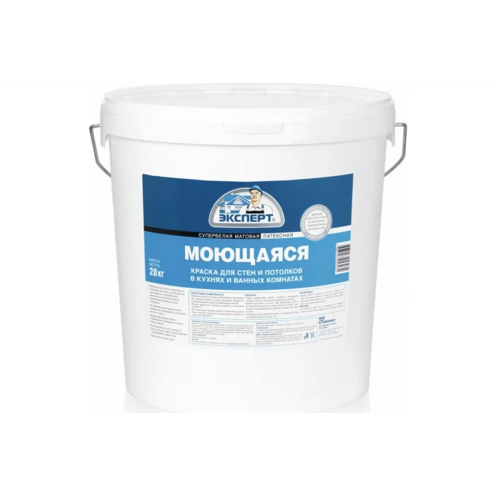 Краска моющаяся супербелая ЭКСПЕРТ 28 кг 17371