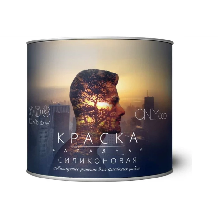 Краска силиконовая фасадная ONLYeco белая, 10 л OEC-992-6-10
