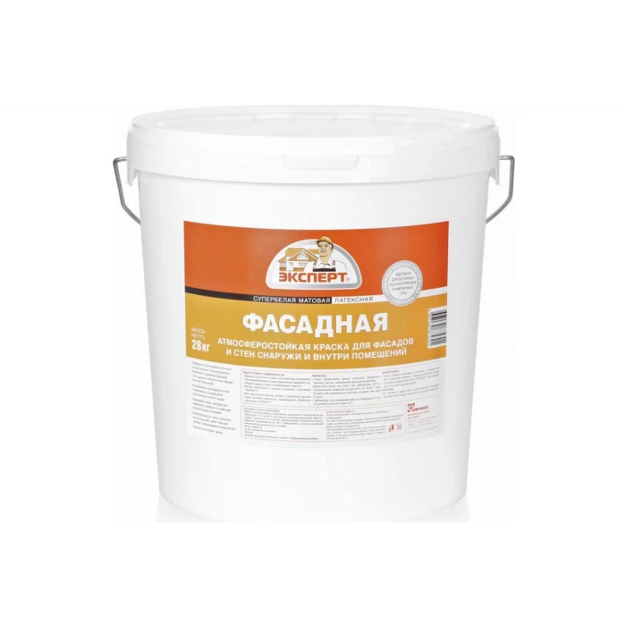Краска фасадная супербелая ЭКСПЕРТ 28 кг 11873