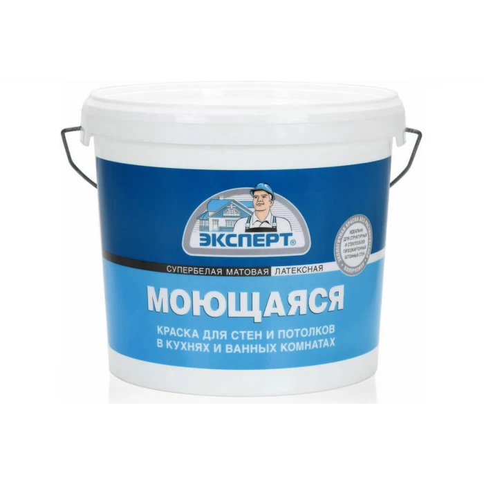 Краска ЭКСПЕРТ моющаяся, супербелая, 7 кг 17395