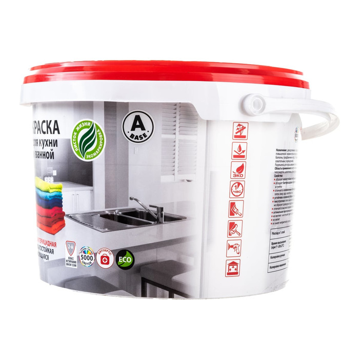 Латексная краска Dali для кухни и ванной База А влагостойкая биозащитная 2.5 л 1 15707 фото 3