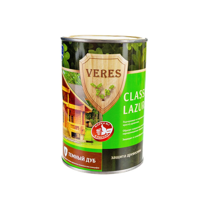 Пропитка Veres Classic Lazura №8 дуб темный 0.9 л 1/6 42015