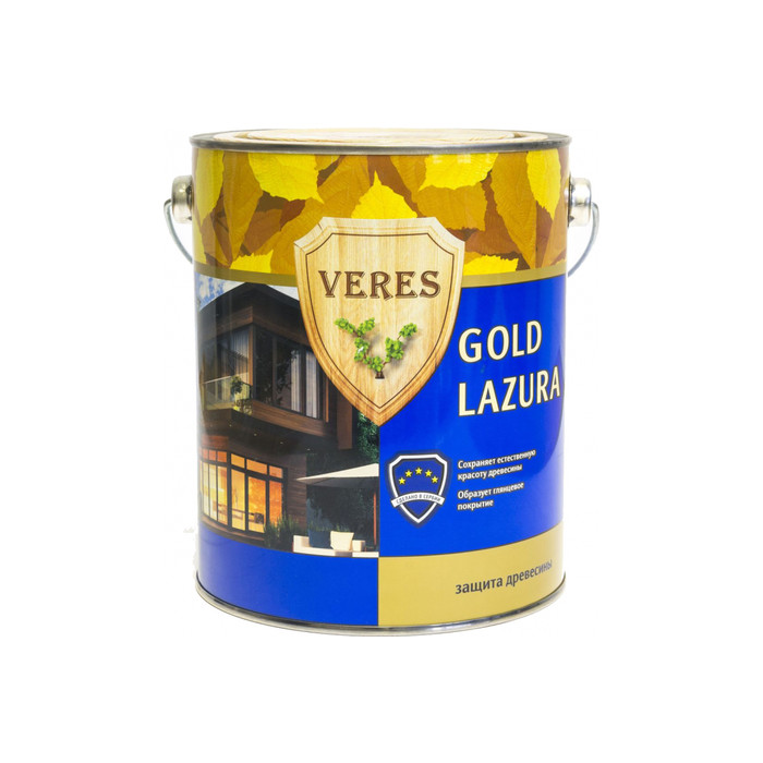 Пропитка Veres Gold Lazura №19 дуб 2.7 л 1/4 44941