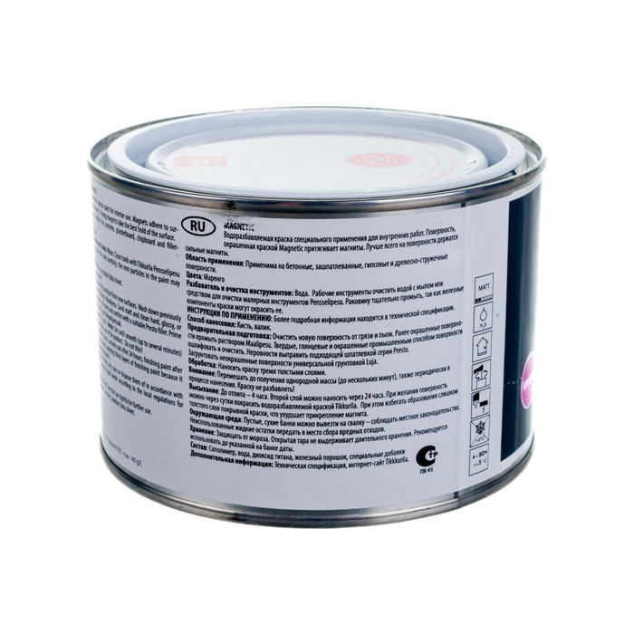 Магнитная краска TIKKURILA Magnetic матовая 0,5л 158000005 фото 4