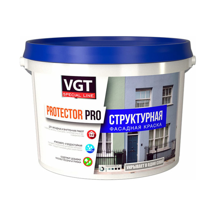 Структурная краска VGT ProtektorPRO фасадная 15 кг 11607713