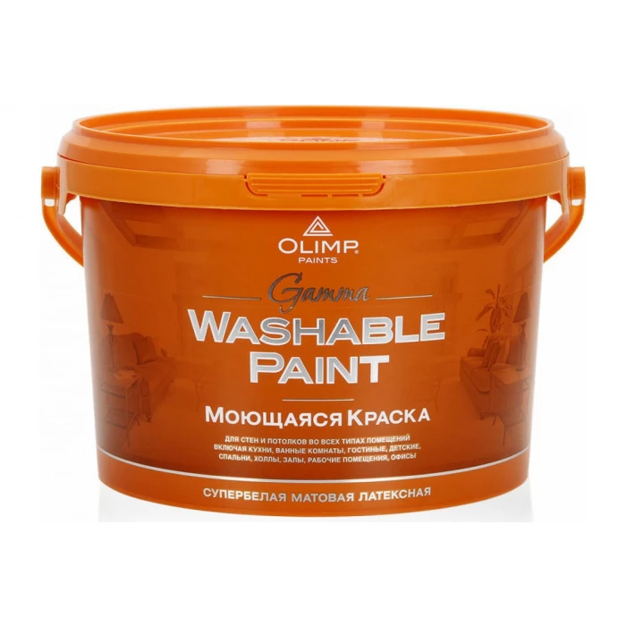 Ультрастойкая моющаяся краска для всех типов помещений OLIMP ГАММА 2.5 л 11361