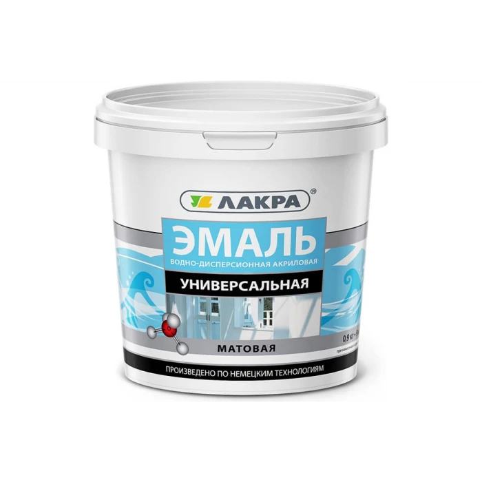 Универсальная акриловая эмаль Лакра белая, матовая, 0.9 кг 90003485866
