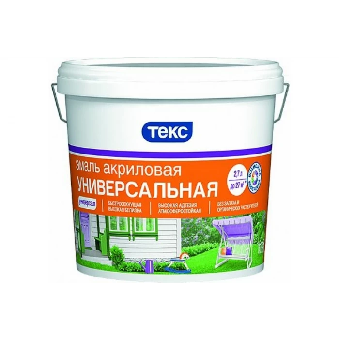 Универсальная акриловая эмаль ТЕКС Профи (матовая; база A; 2.7 кг) 53966
