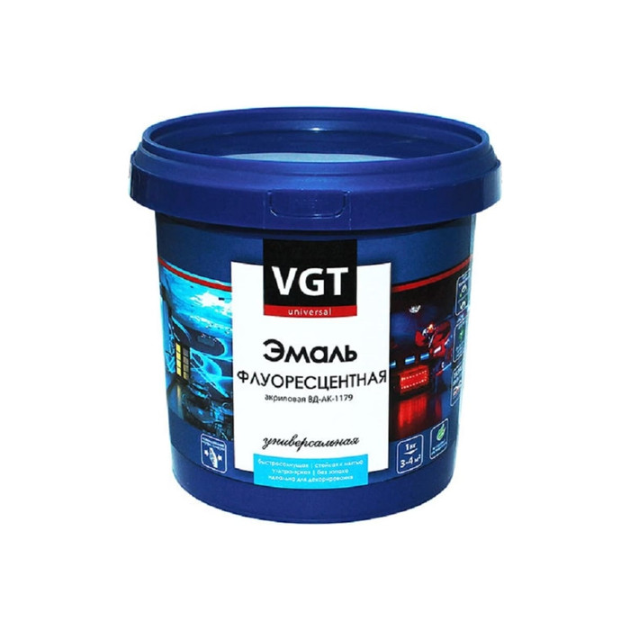 Универсальная флуоресцентная эмаль VGT ВД-АК-1179 белая 1 кг 11607646