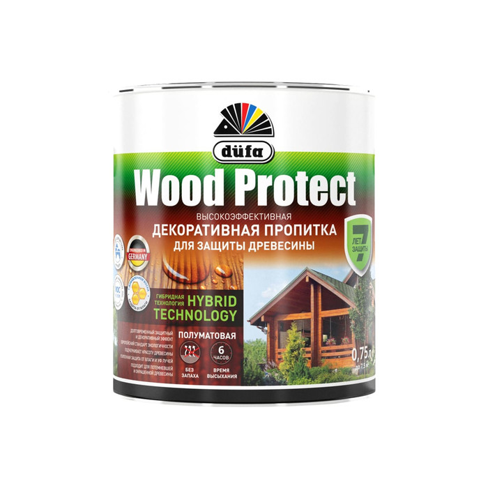 Пропитка для защиты древесины Dufa Wood Protect белый 750 мл МП000015748 фото 3