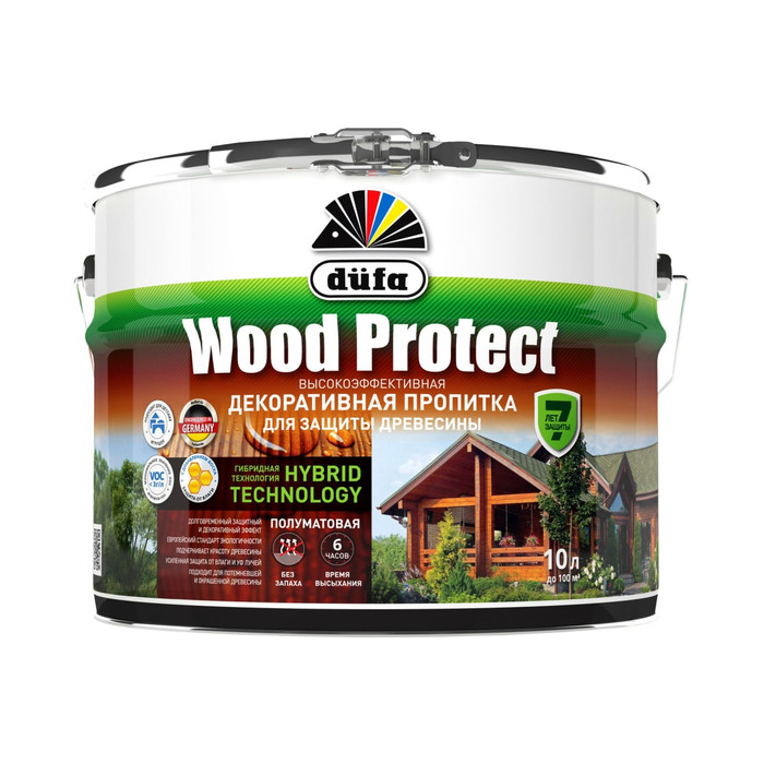 Пропитка для защиты древесины Dufa Wood Protect бесцветный 10 л МП000015747 фото 2