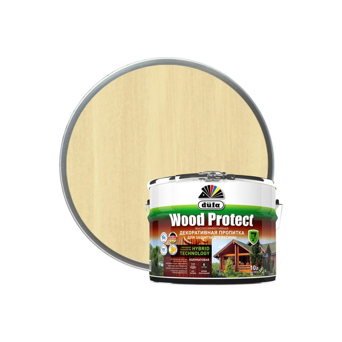 Пропитка для защиты древесины Dufa Wood Protect бесцветный 10 л МП000015747