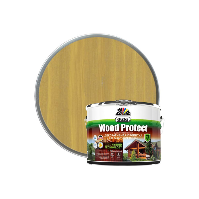 Пропитка для защиты древесины Dufa Wood Protect дуб 10 л Н0000007173