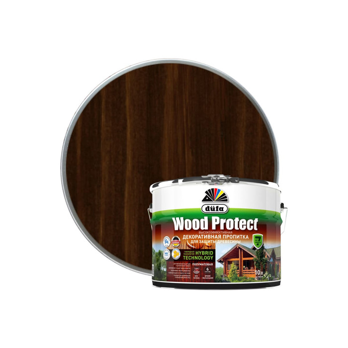 Пропитка для защиты древесины Dufa Wood Protect палисандр 10 л МП000015777