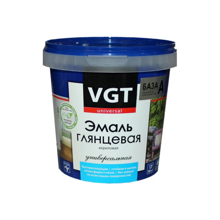 Универсальная эмаль VGT ВД АК 1179 супербелая глянц. 0,5 кг 11602220