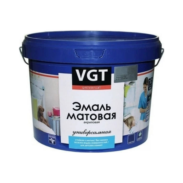 Универсальная эмаль VGT ВД АК 1179 супербелая мат. 3 кг 11601842
