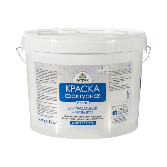 Фактурная краска для фасадов и интерьеров Латек 15 кг Л305 LAP020