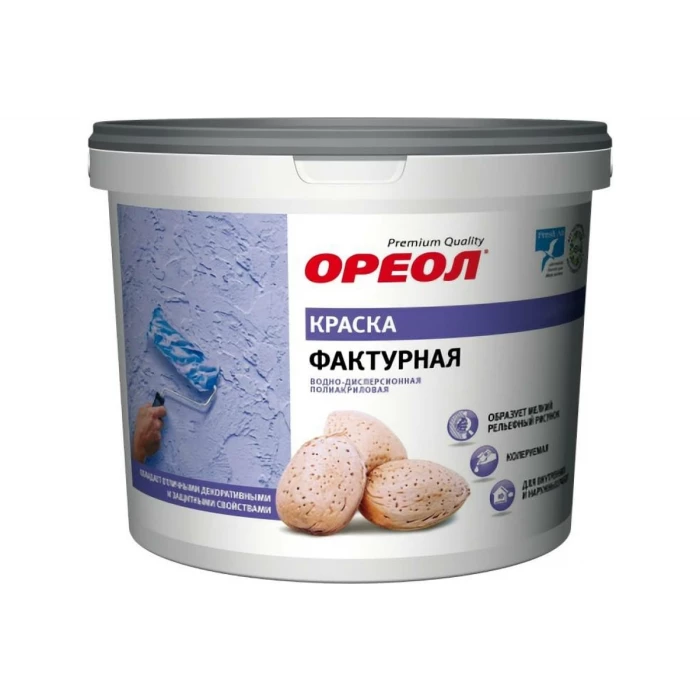 Фактурная краска Ореол ВД (полиакриловая; для наружных и внутренних работ; белая; 8 кг) 67708
