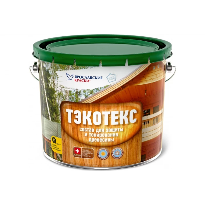 Состав для защиты и тонирования древесины ЯРОСЛАВСКИЕ КРАСКИ ТЭКОТЕКС орегон, ведро 7,6 кг 104098.3